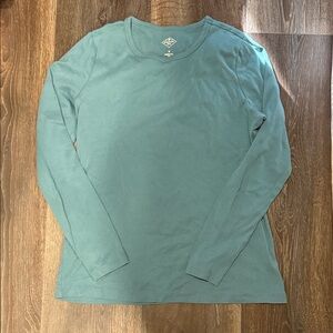 St. John's Bay Women's Aqua Long Sleeve Tee